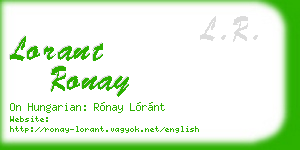 lorant ronay business card